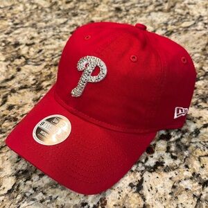 Philadelphia Phillies WOMENS Swarovski Bling New Era Adjustable Hat Cap